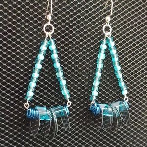 3/$20 | Aqua blue & silver bead sequin ear…